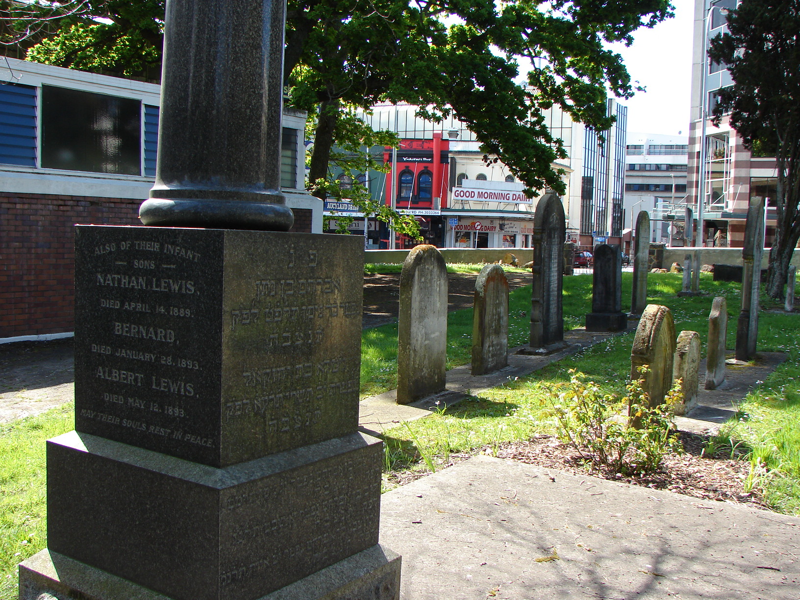 Headstones in the Jewish cemetery beside Karangahape Road, Auckland
