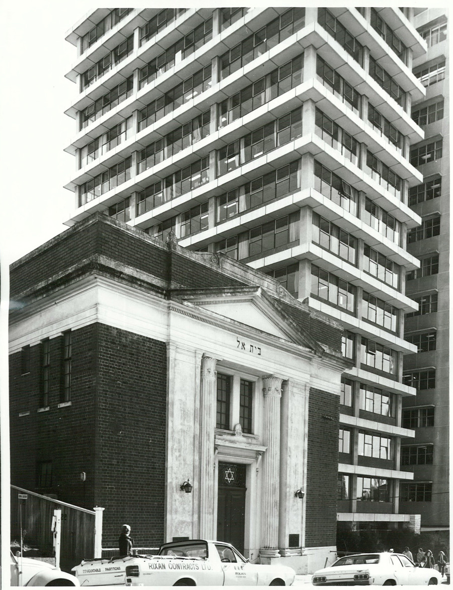 The Wellington synagogue photographed in 1973