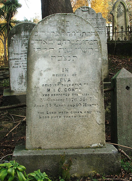 The Jewish section of a Dunedin cemetery